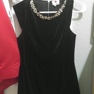 Gem lined velvet dress